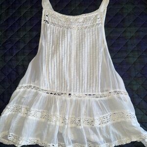 White Lace Trim Sleeveless Top